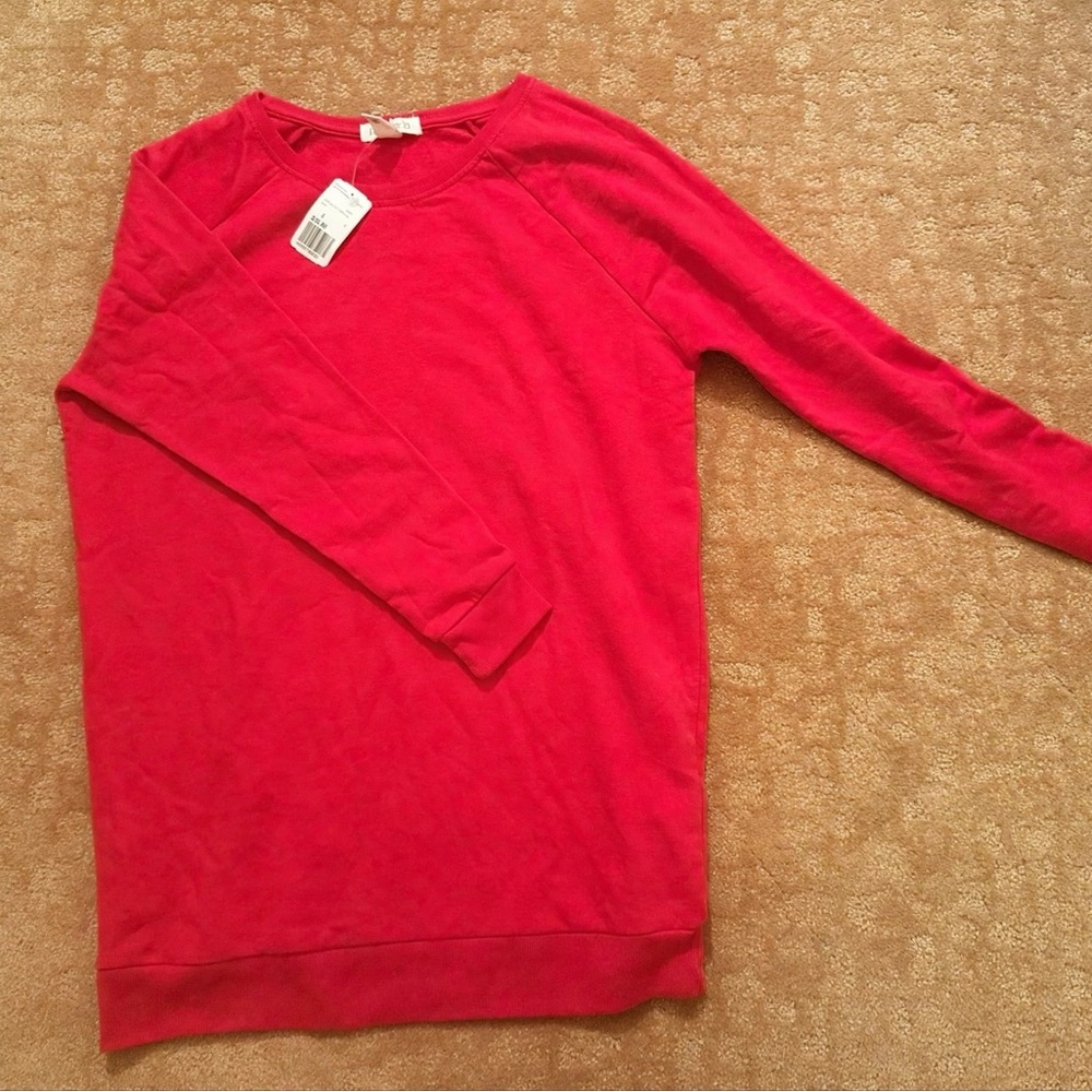 Forever 21 Bright Red Crewneck Sweater